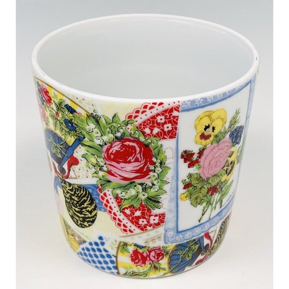 VTG Gloria Vanderbilt for Mann 4.5" Ceramic Porcelain My Collage PLANTER Pot EUC - Picture 3 of 5